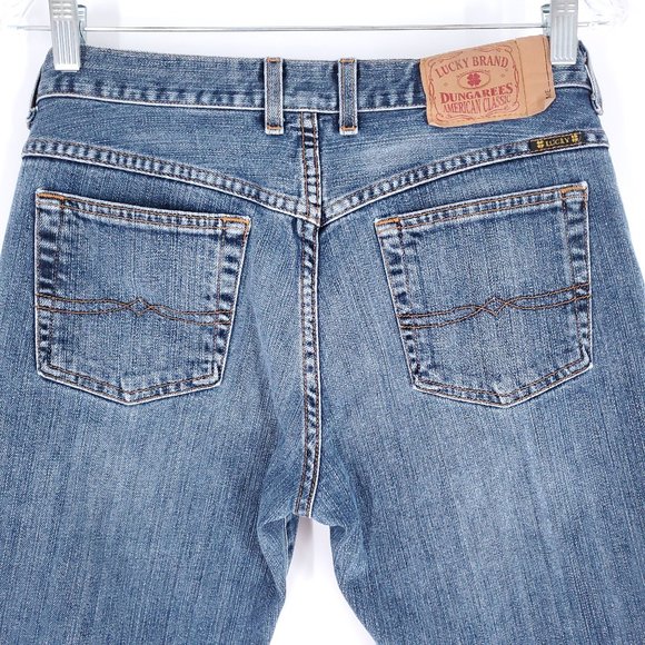 Lucky Brand Women Jean Button Fly Mid Rise Cropped Blue 8 (30x23) - made in USA - Picture 6 of 8